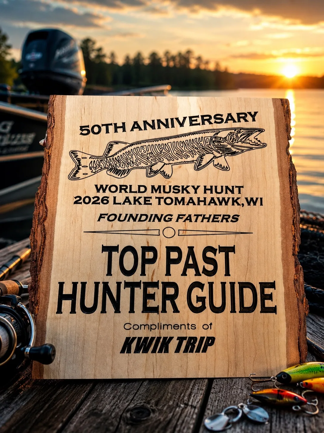 World Musky Hunt custom wooden award